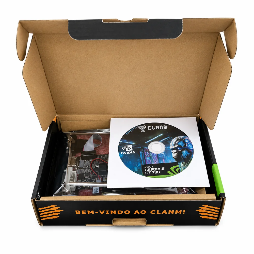 Imagem 3 de 5 do produto Placa De Vídeo Nvidia Geforce Gt730 4gb Ddr3 128 Bits HDMI Dvi Vga Clanm