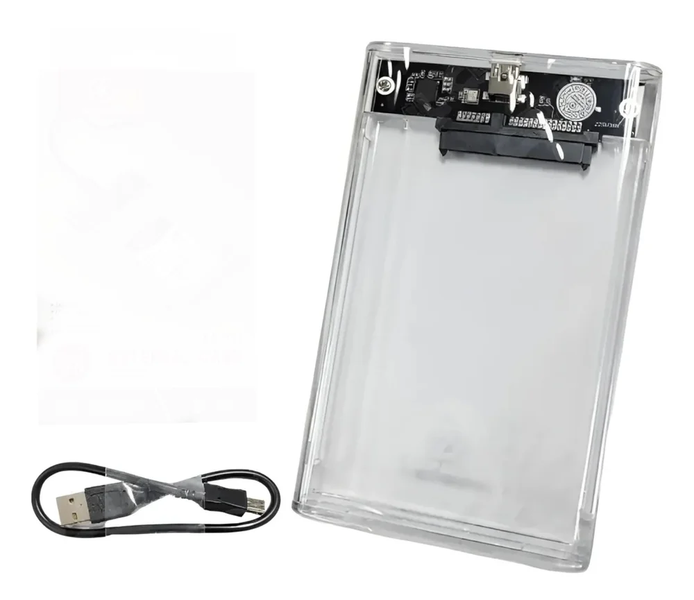 Imagem 2 de 5 do produto Case Hd Externo Transparente Para Hd/ssd Sata 2,5″ Adaptador Portátil Notebook E PC