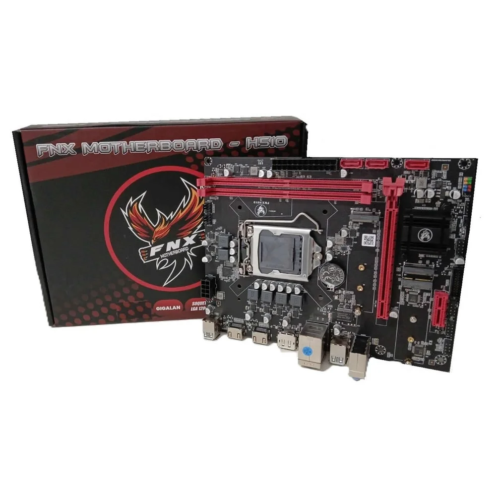 Placa Mãe Fnx H510, Chipset H510, Intel LGA 1200, Matx, Ddr4, 2x HDMI 1x Dp - Fnxpm/h510