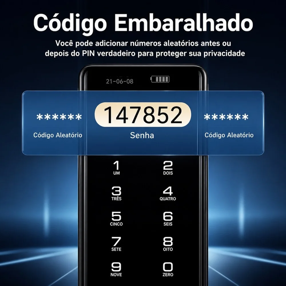 Imagem 2 de 5 do produto Fechadura Digital Biométrica Facial 3d Senha Cartão Ic App Porta Residencial Comercial Alpha-210
