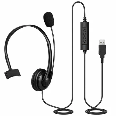 Fone Headset Monoauricular Microfone Conexão Usb Com Mudo