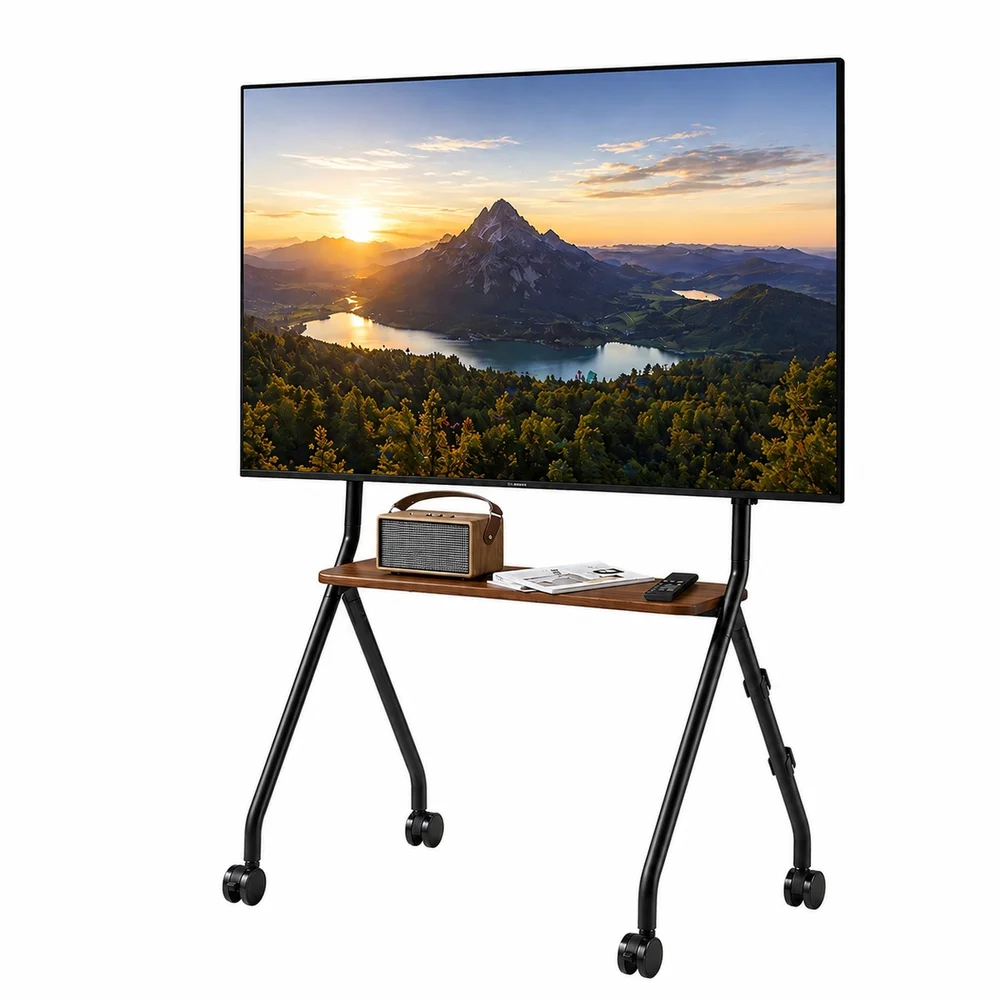 Imagem 5 de 5 do produto Suporte Móvel Para Tv 32 A 75 " Com Rodinhas Freio Prateleira Ajustável Le-3427