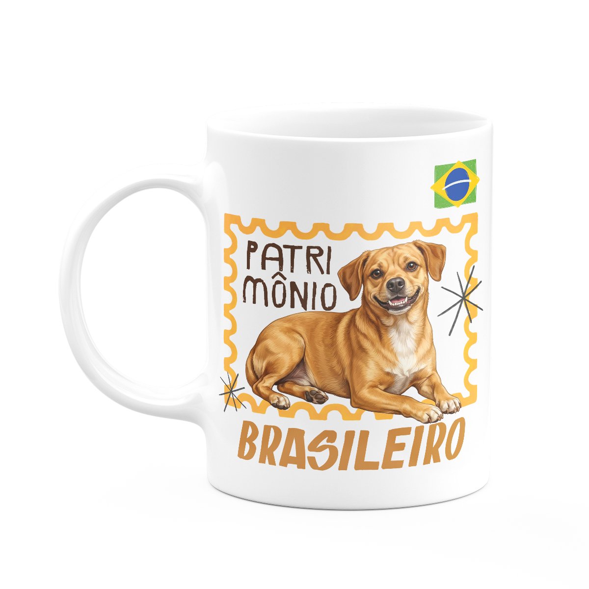 Caneca Brasil - Cachorro Caramelo, Patrimônio Brasileiro!