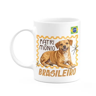 Caneca Brasil - Cachorro Caramelo, Patrimônio Brasileiro!