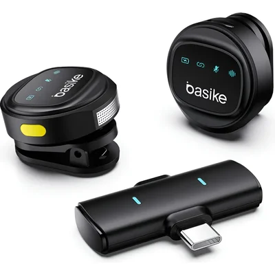 Microfone Lapela Duplo Sem Fio Tipo-c Usb-c Para Android 360° 2 Pessoas