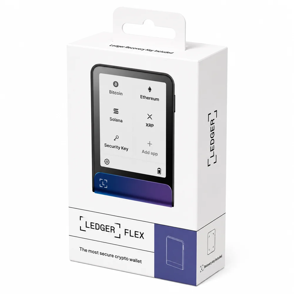 Imagem 2 de 5 do produto Ledger Flex — Hardware Wallet com Tela E Ink Touch, Bluetooth e USB-C — Carteira Cripto — Neptune Blue
