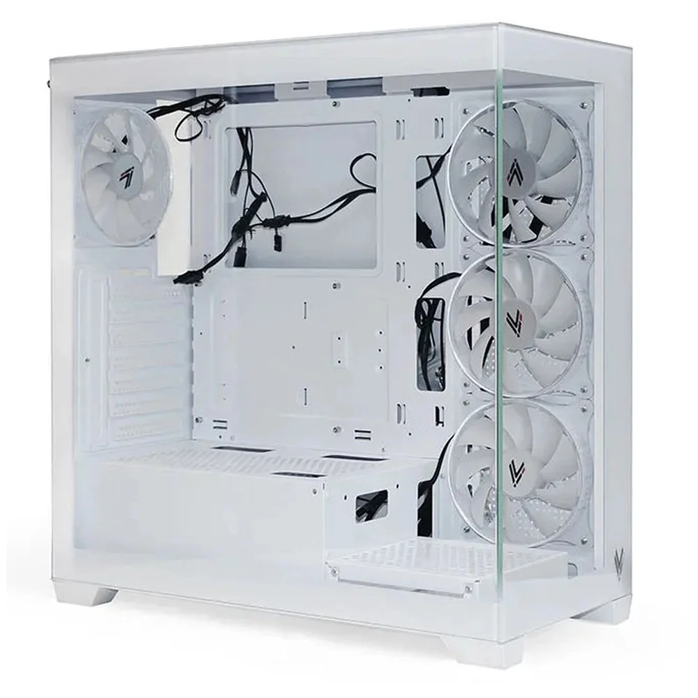 Imagem 5 de 5 do produto Gabinete Gamer Aquário Hi Level Lv510wh - Vidro Temperado - 4 Coolers Inclusos - Atx - Branco
