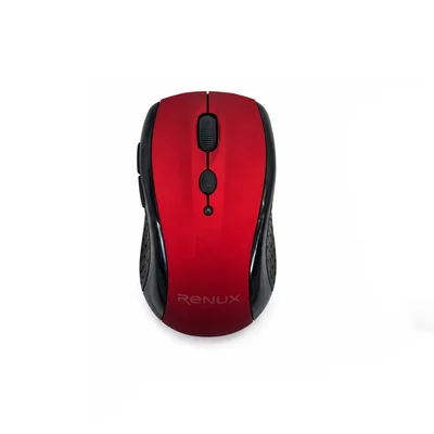 Mouse Ópticos Renux 528 Vermelho Ergonômico Sem Fio
