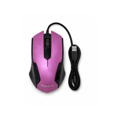 Mouse Renux Rosa Com Fio Usb, 1200 Dpi, 3 Botões Re-mou-517