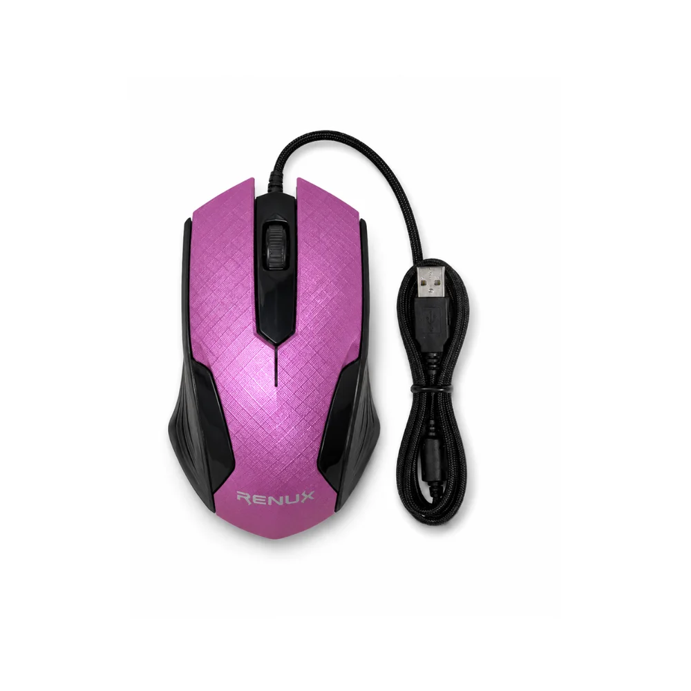 Mouse Renux Rosa Com Fio Usb, 1200 Dpi, 3 Botões Re-mou-517 Mouse Renux Rosa Com Fio Usb, 1200 Dpi, 3 Botões Re-mou-517