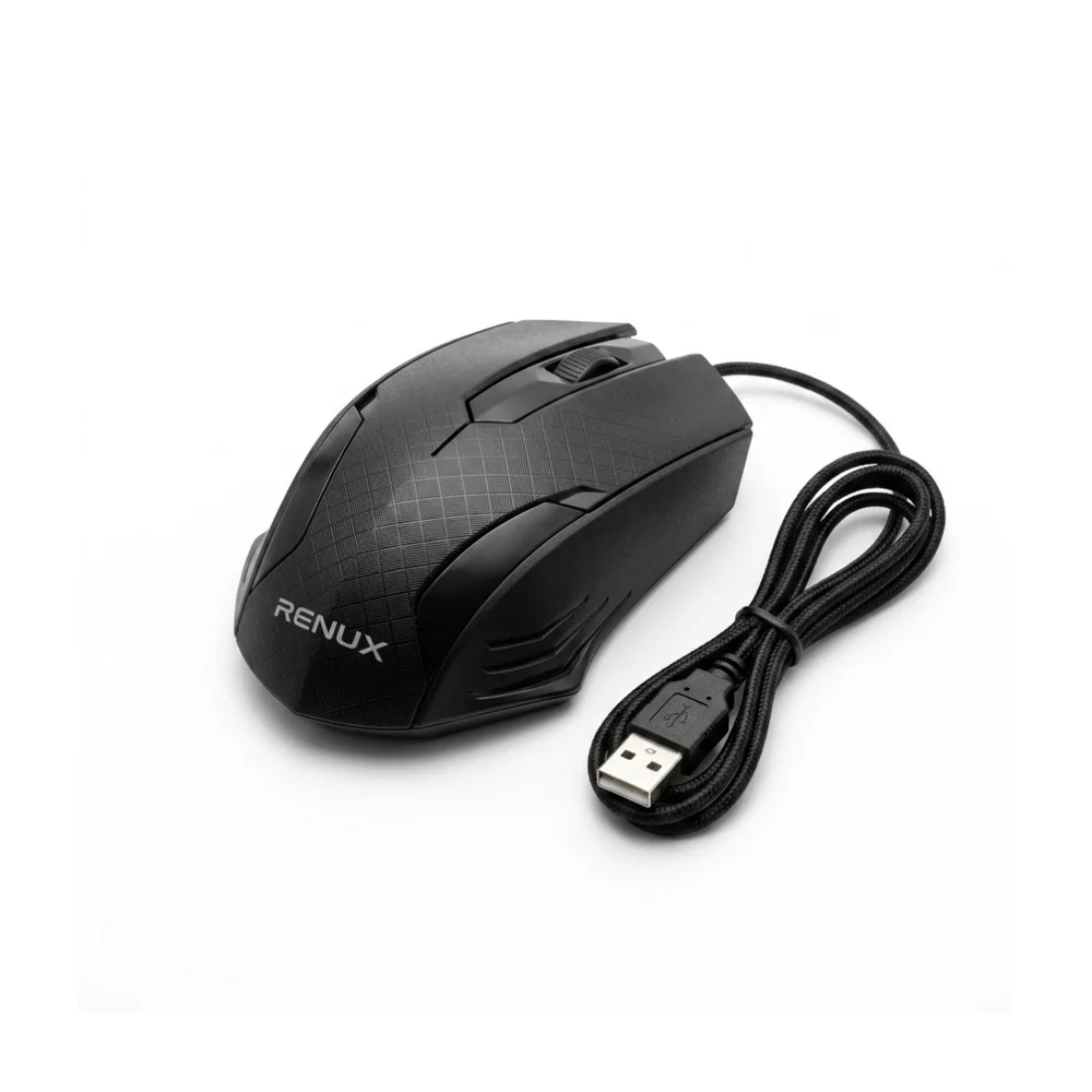 Mouse Renux Preto Com Fio Usb, 1200 Dpi, 3 Botões Re-mou-517 Mouse Renux Preto Com Fio Usb, 1200 Dpi, 3 Botões Re-mou-517