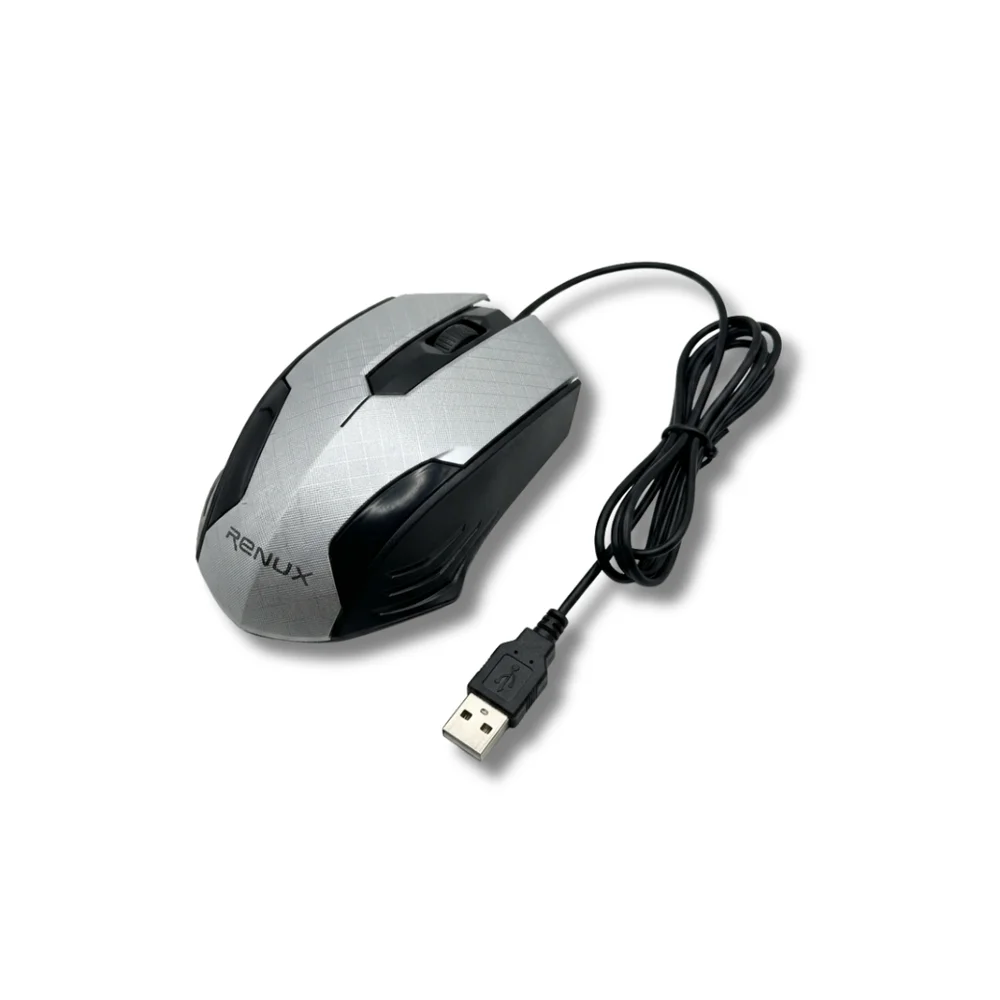 Imagem 3 de 4 do produto Mouse Renux Cinza Com Fio Usb, 1200 Dpi, 3 Botões Re-mou-517