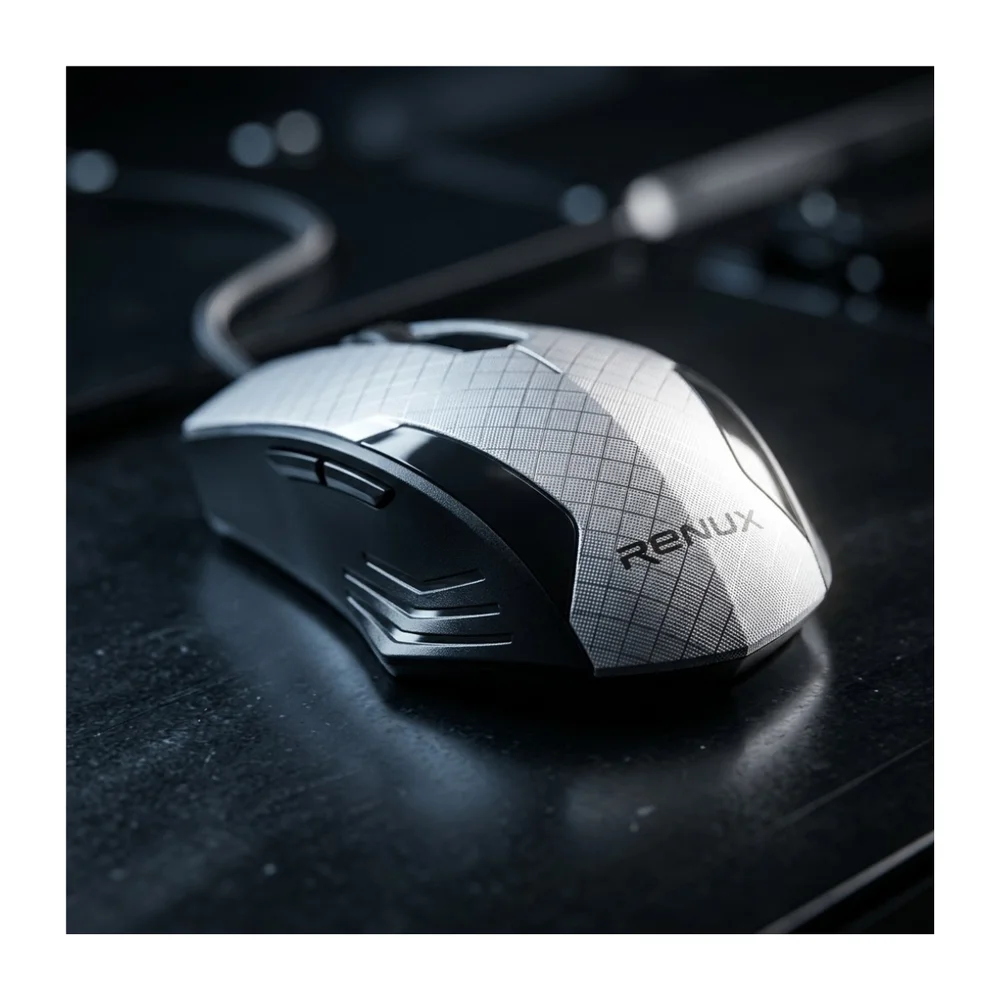 Imagem 4 de 4 do produto Mouse Renux Cinza Com Fio Usb, 1200 Dpi, 3 Botões Re-mou-517