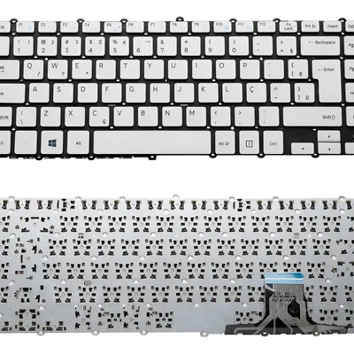 Teclado P/ Notebook Samsung Np500r4l - R4m - Br Branco