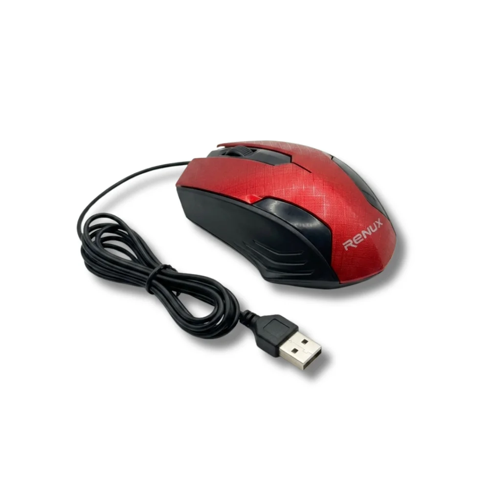 Imagem 2 de 4 do produto Mouse Renux Vermelho Com Fio Usb, 1200 Dpi, 3 Botões Re-mou-517