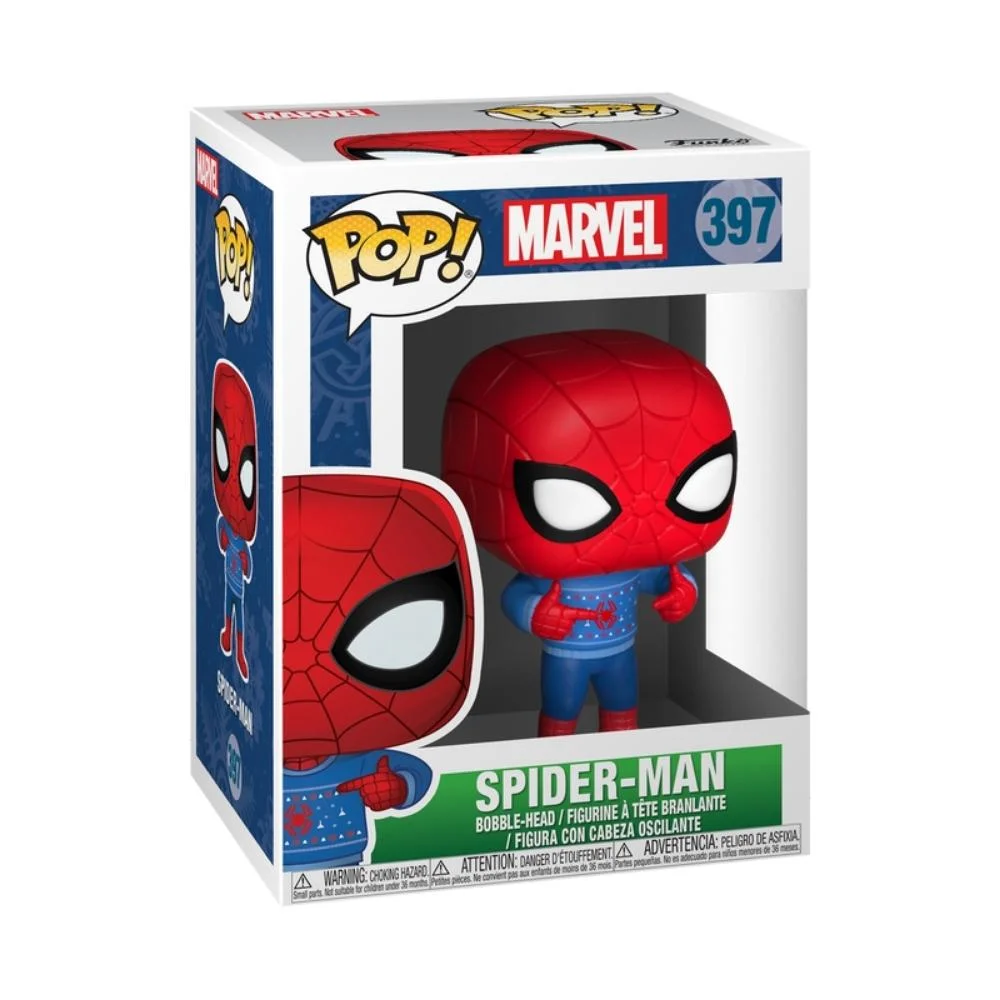 Imagem 3 de 3 do produto Boneco Funko Pop! Marvel - Homem-aranha Com Sweater Natalino