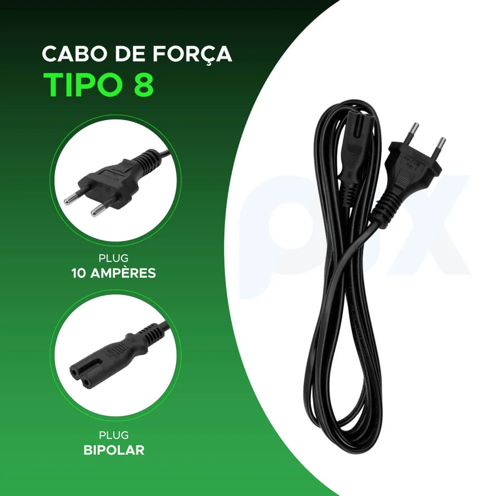 Imagem 2 de 5 do produto Cabo De Força Tipo 8 3m Para Smart Tv Console E Rádio