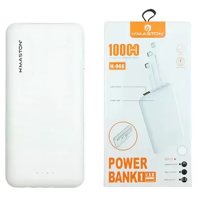 Carregador Portátil 10.000mah Com Cabos