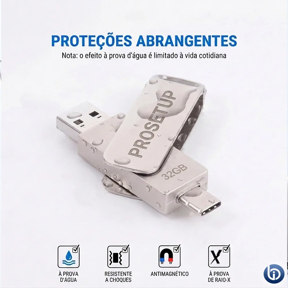 Imagem 3 de 5 do produto Pen Drive 32gb Prosetup Usb 2.0 + Usb-c Datatraveler Gen1 - Avanshare