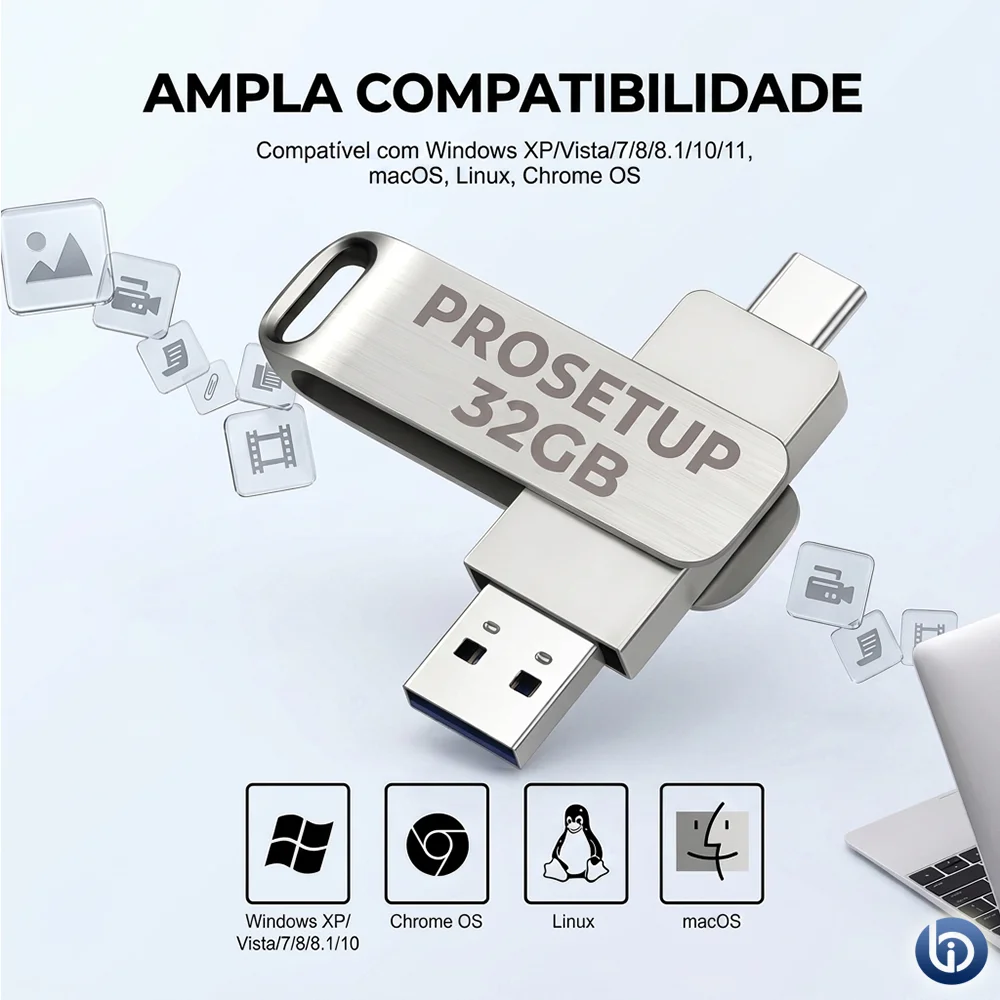 Imagem 4 de 5 do produto Pen Drive 32gb Prosetup Usb 2.0 + Usb-c Datatraveler Gen1 - Avanshare