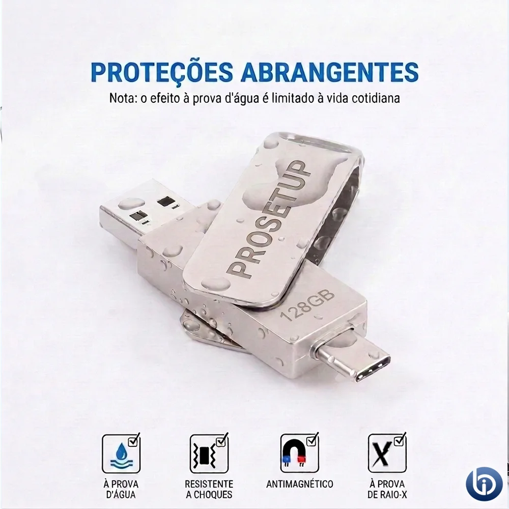 Pen Drive 128GB Prosetup Datatraveler Usb 2.0 + Usb-c - Gen 1 - Avanshare Pen Drive 128GB Prosetup Datatraveler Usb 2.0 + Usb-c - Gen 1 - Avanshare