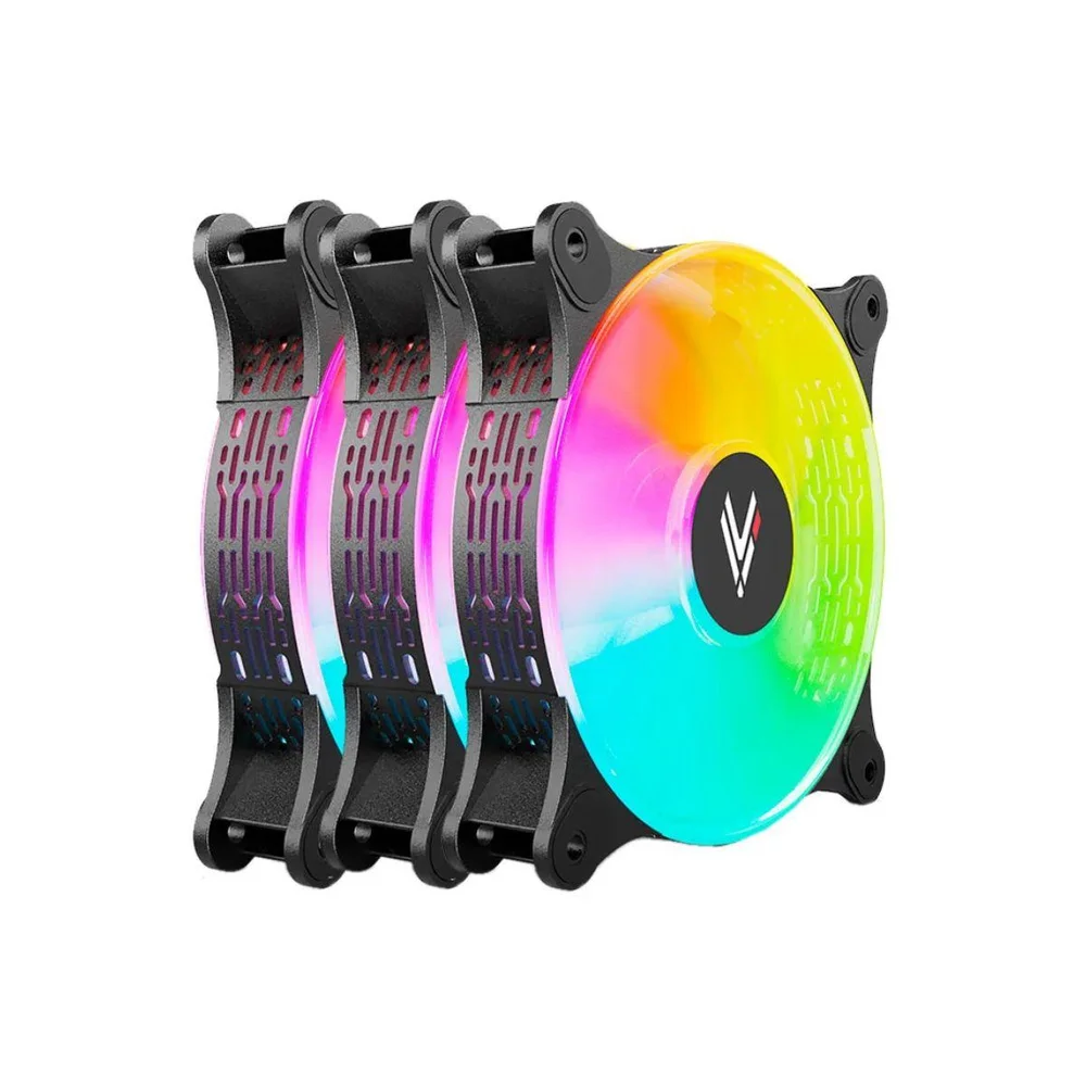 Kit 3 Coolers 120mm Lite - LED ARGB - Preto - Hi Level 4