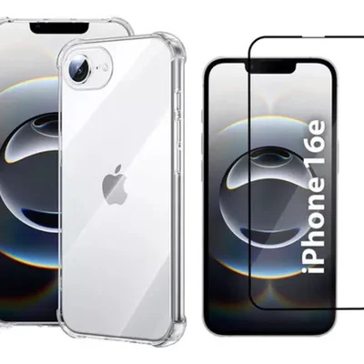 Capinha Silicone Tpu + Película 3d De Vidro Protetora Para Iphone 16e