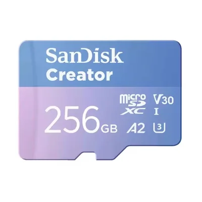 Cartão Microsdxc 256gb Sandisk Creator 190mb Uhs-i V30 U3 A2