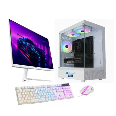 PC Gamer Skill Win, Intel Core i5 11400f, 16gb Ddr4, SSD 512gb Nvme, Radeon Rx 580, WINDOWS 11  , Monitor 24" 200hz Branco Sk-54