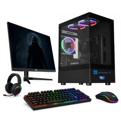 PC Gamer Skill Win, Intel Core i3 8100, 16gb Ddr4, SSD 512gb Nvme, Gtx 750 4gb, WINDOWS 11  , Monitor 24" 200hz Preto Sk-15