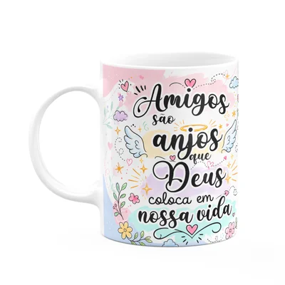 Caneca Amizade - Amigos São Anjos Em Nossa Vida - M2