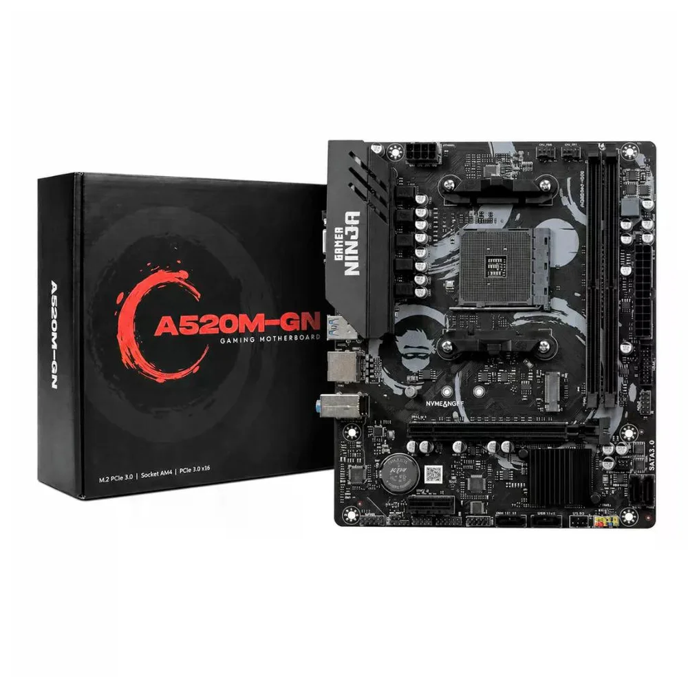 Placa Mãe Gamer Ninja A520m-gn, Am4, Matx, Ddr4, Gn-mb-a520md4 4
