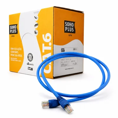 Cabo De Rede Cat6 30 Metros Furukawa Sohoplus Azul Patch Cord