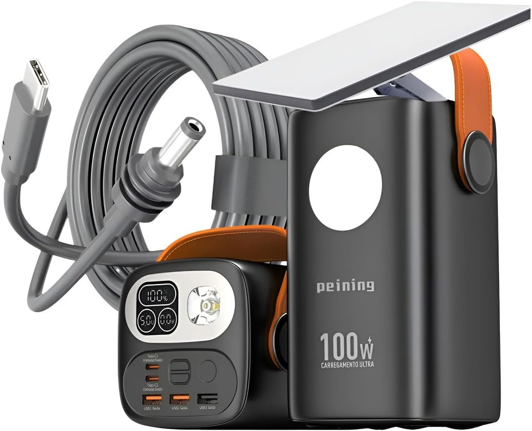 Power Bank 100w 60000mah + Cabo Usb-c/dc 3m Para Starlinkk Mini Antena Bateria Portátil Externa Potente Carregador Energ