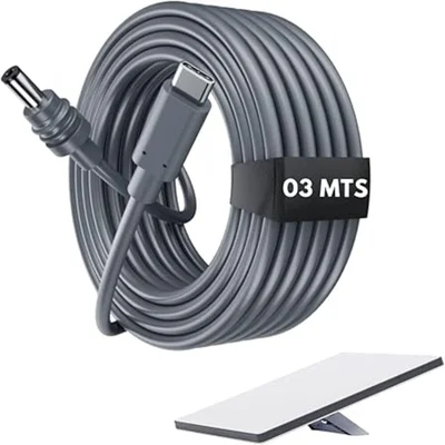 Cabo Carregador Para Starlink Mini Dc Tipo C 3 Metros Compatível Com Fonte De Tomada, Powerbank E Veículo - Carregamento Rápido Pd 65w-100w