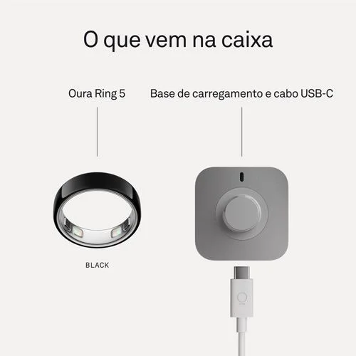 Imagem 2 de 5 do produto Anel Inteligente Smart Ring Oura Ring 5 Preto  Tamanho 8