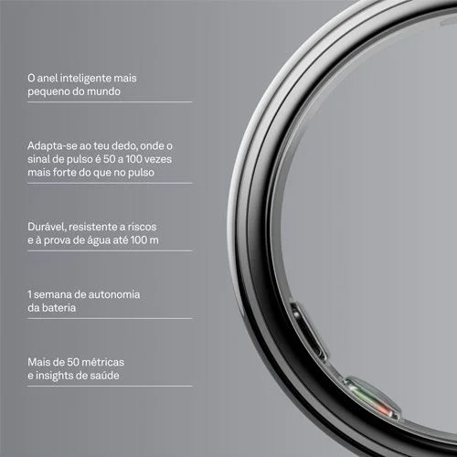 Imagem 5 de 5 do produto Anel Inteligente Smart Ring Oura Ring 5 Prata Escovado Tamanho 8