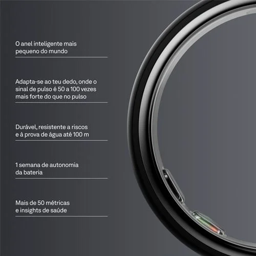 Imagem 5 de 5 do produto Anel Inteligente Smart Ring Oura Ring 5 Preto Fosco Tamanho 13