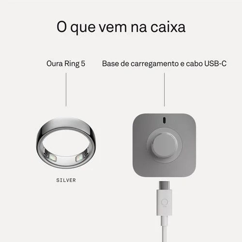 Imagem 2 de 5 do produto Anel Inteligente Smart Ring Oura Ring 5 Prata Tamanho 11