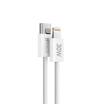 Cabo Hrebos Skipper Volt Cb-487i Usb-c Compativel Com  Lightning 2 Metros 30w Carregamento Rápido Para Iphone Ios Branco