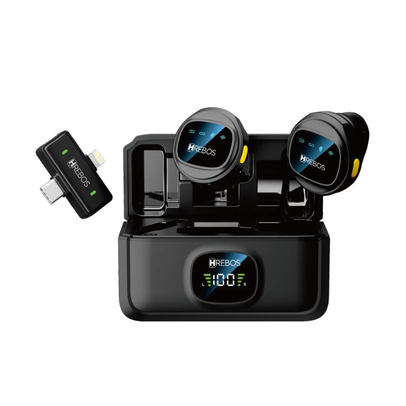 Microfone Sem Fio Bragimic Mf-103 Wireless 2.4ghz Type-c Compatível Com Lightning Para Celular Iphone Android Live