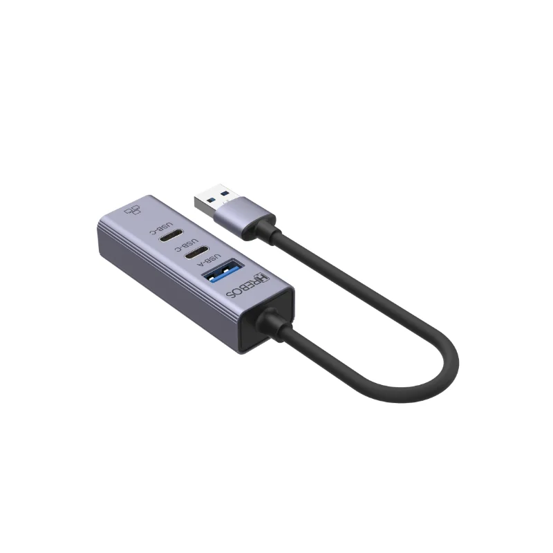 Imagem 4 de 5 do produto Hub Usb Multifuncional Rj45 Ethernet Flowhub Ad-262 Hrebos Usb 3.0 Adaptador Rede Lan Para Notebook PC Mac Linux