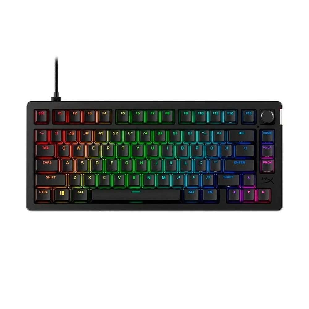 Teclado Mecânico Gamer Hyperx Alloy Rise 75 - 75% - Switch Linear - RGB - Preto - 7g7a4aa#ac4 Teclado Mecânico Gamer Hyperx Alloy Rise 75 - 75% - Switch Linear - RGB - Preto - 7g7a4aa#ac4