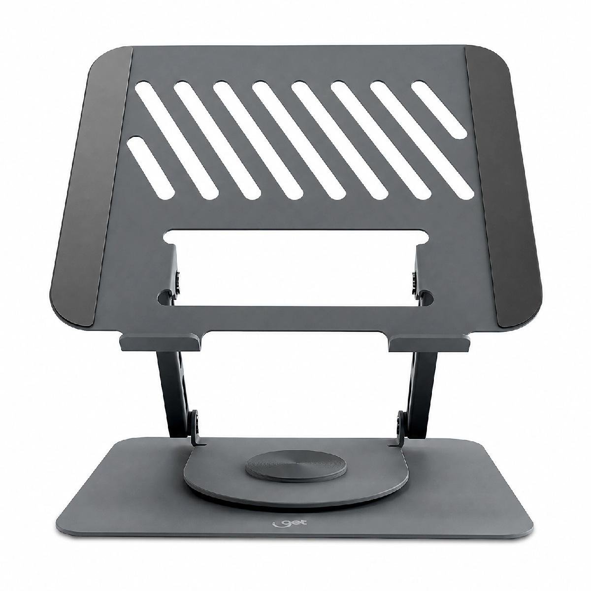 Suporte Para Notebook Get Spin - Base Giratória 360° - Ajustável - Aço Carbono Cinza - 72638