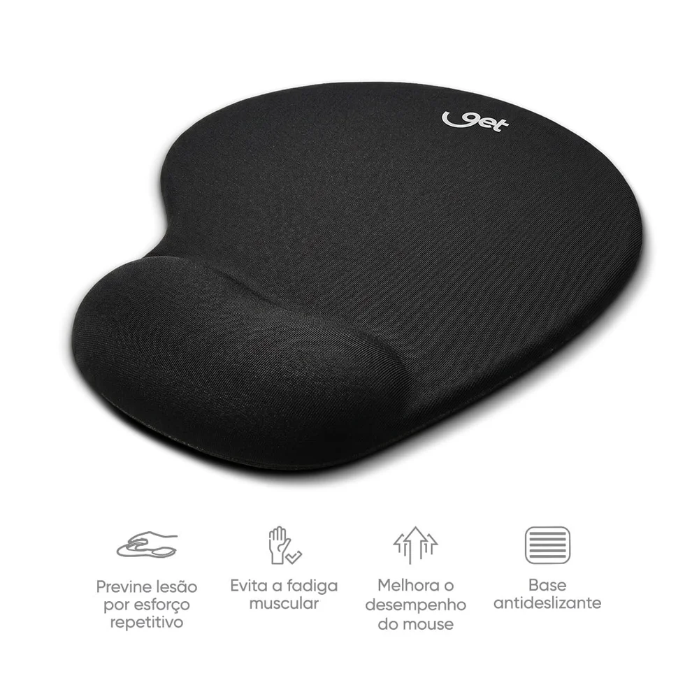 Mousepad Com Apoio De Pulso Em Gel Comfort - Get - 73353 Mousepad Com Apoio De Pulso Em Gel Comfort - Get - 73353