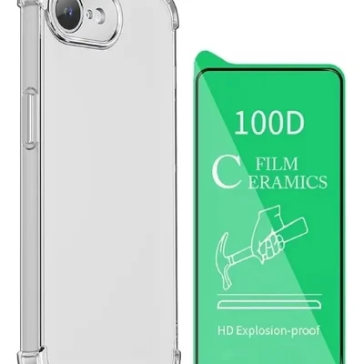 Capa Anti Impacto + Película 9d Cerâmica Para Iphone 17e
