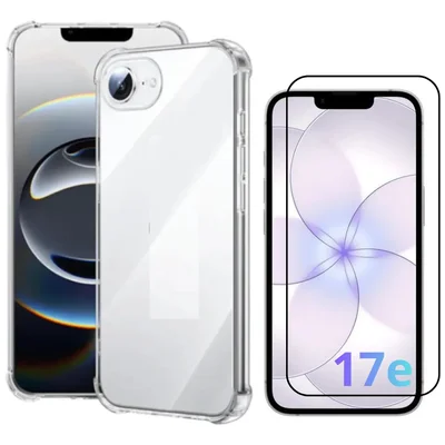 Kit Capinha Silicone Tpu + Película 3d De Vidro Para Iphone 17e