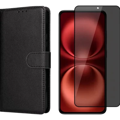 Capa Carteira Estojo Flip + Película Privativa Vidro 3d Para Moto G57 5g