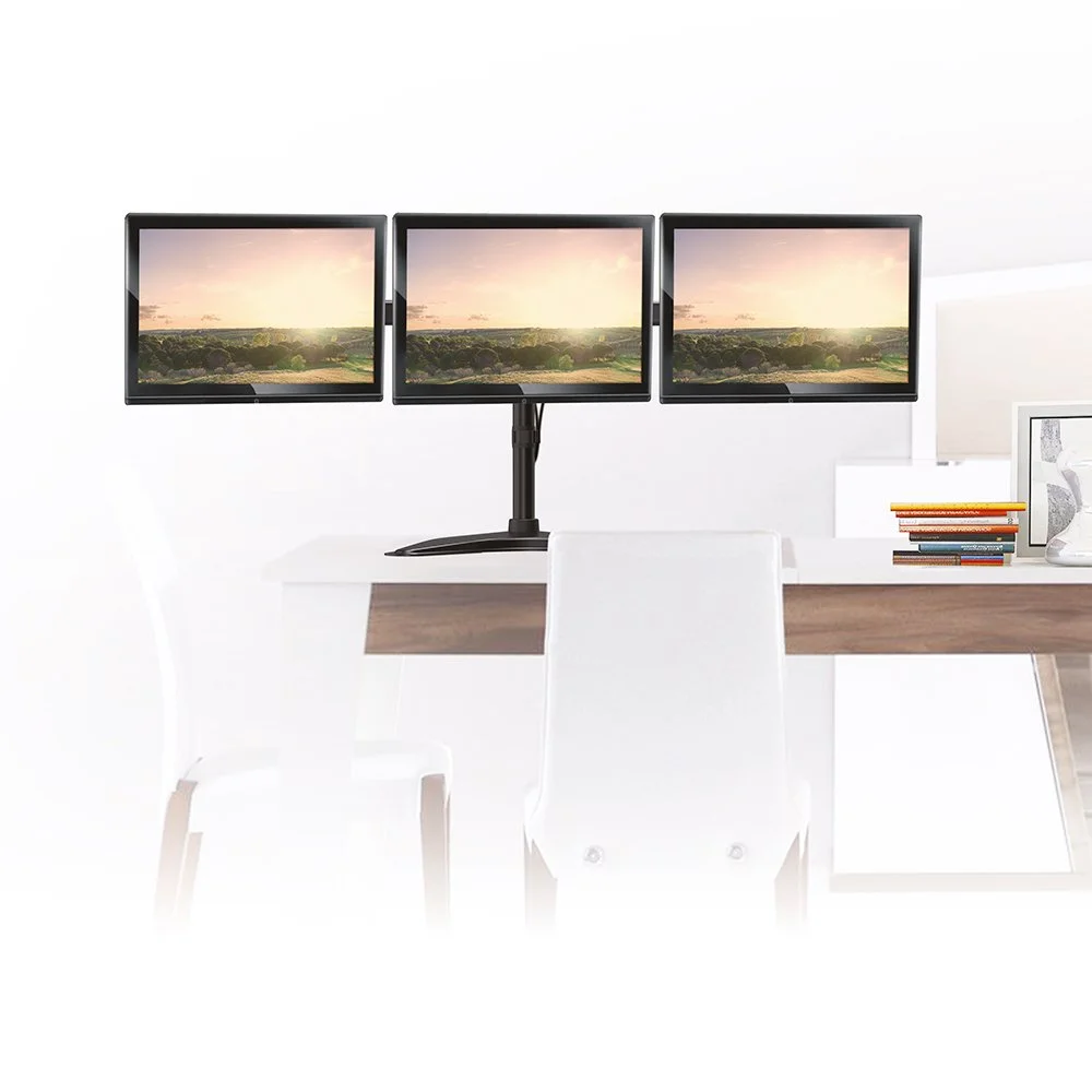 Imagem 4 de 5 do produto Suporte 3 Monitores De Mesa 13 A 27 Braço Articulado Ctm-trio