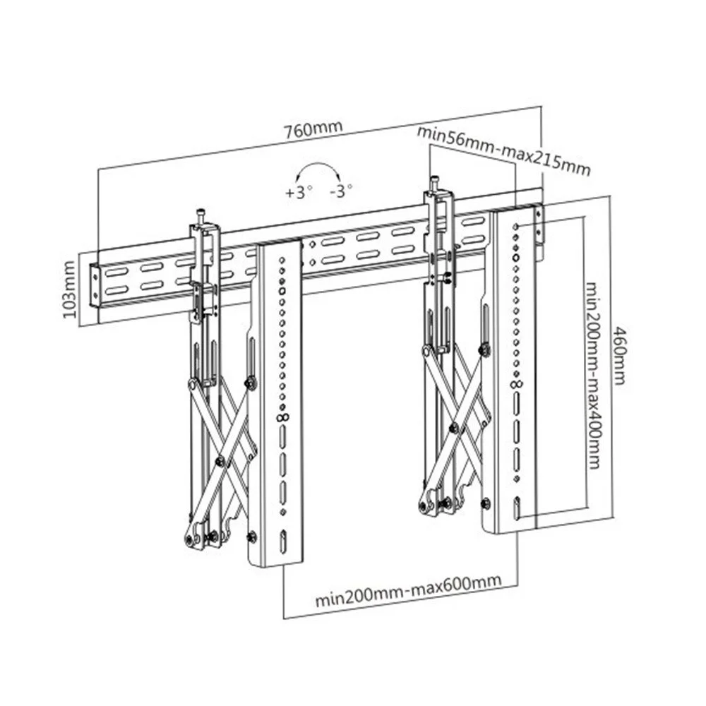 Imagem 2 de 5 do produto Suporte Para Videowall Tv 37 A 70 Pull-out Cs-46f-lvw02